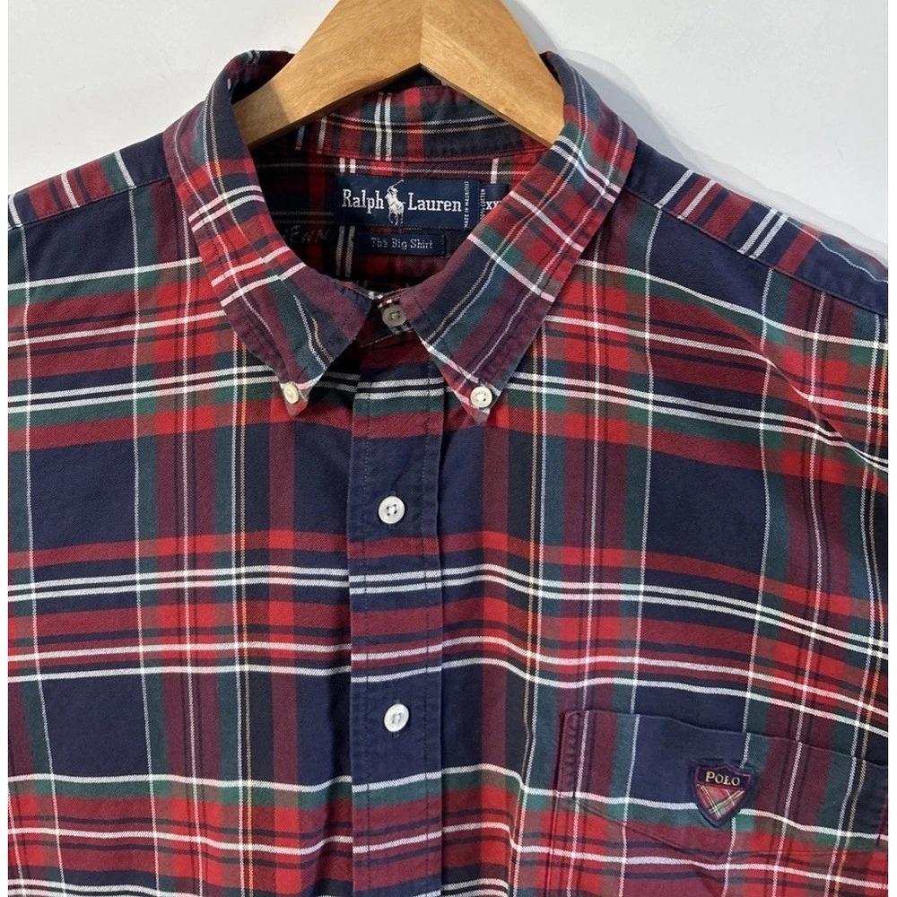 Mens Vintage Polo Ralph Lauren The Big Shirt L/S Button Down Sz XXL Polo Crest